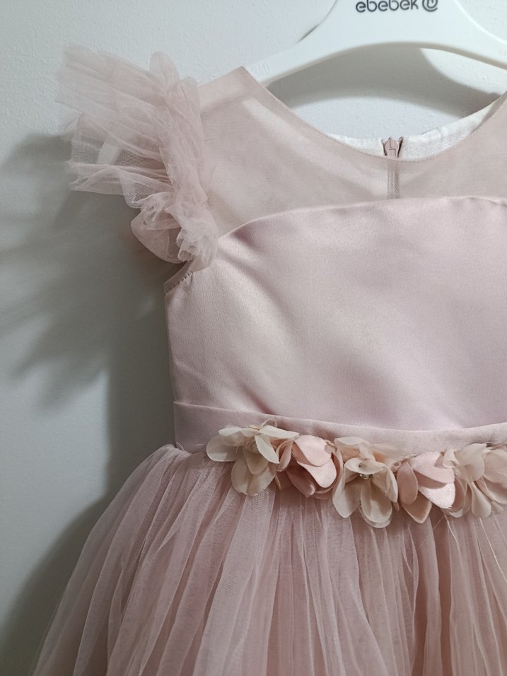 Pembe Kız Çocuk Fırfırlı Elbise - Görsel 3