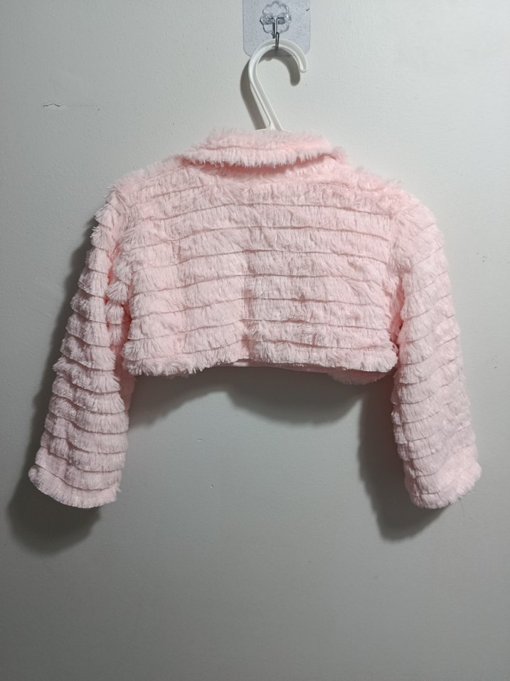 Kız Çocuk Pembe Fırfırlı Bolero - Görsel 2