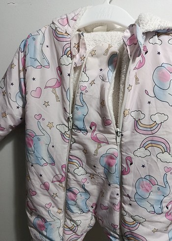 Bebek Kız Çok Renkli Kürklü Tulum - Görsel 2