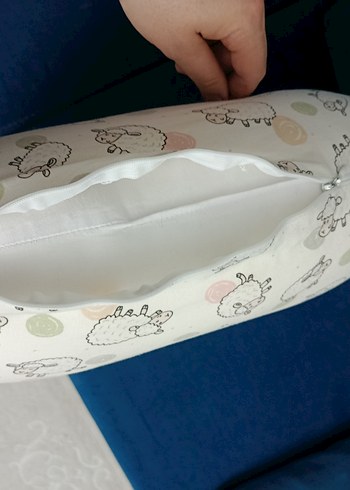 Baskılı Beyaz Emzirme ve Hamile Yastığı - Görsel 4