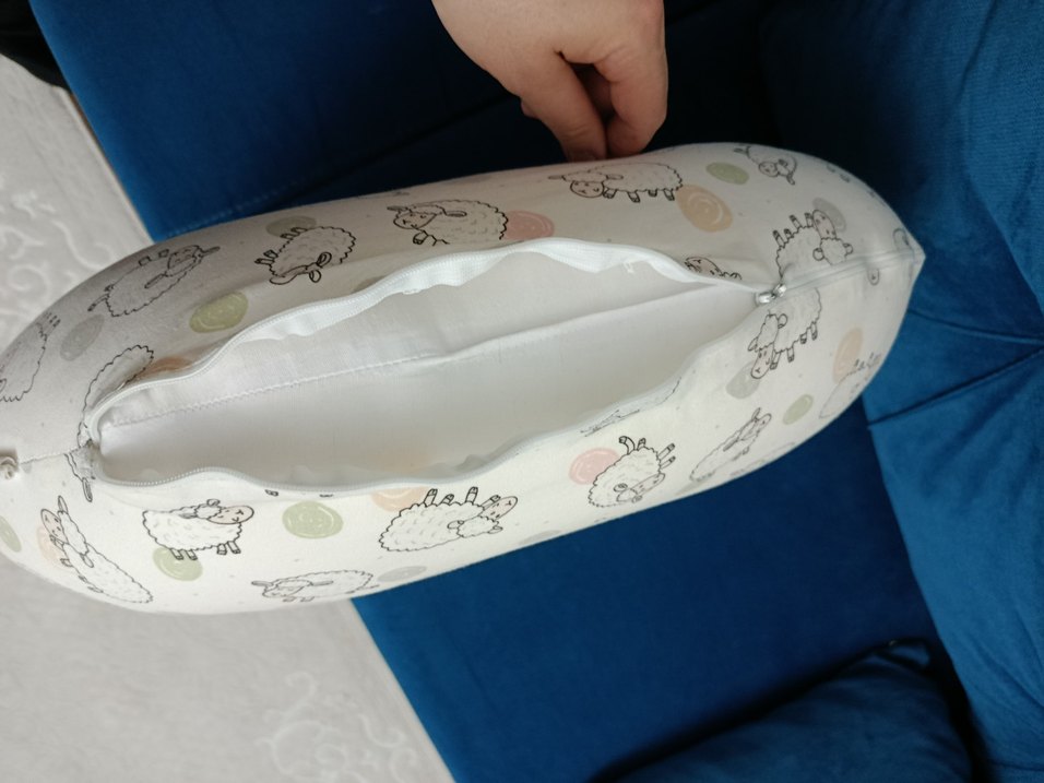 Baskılı Beyaz Emzirme ve Hamile Yastığı - Görsel 4