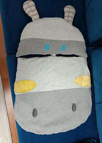 Gri Baskılı Çocuk alt değiştirme minderi ve yastığı - Görsel 2