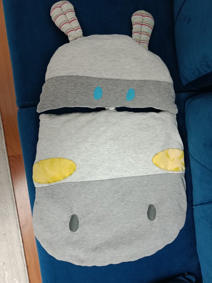 Gri Baskılı Çocuk alt değiştirme minderi ve yastığı - Görsel 2