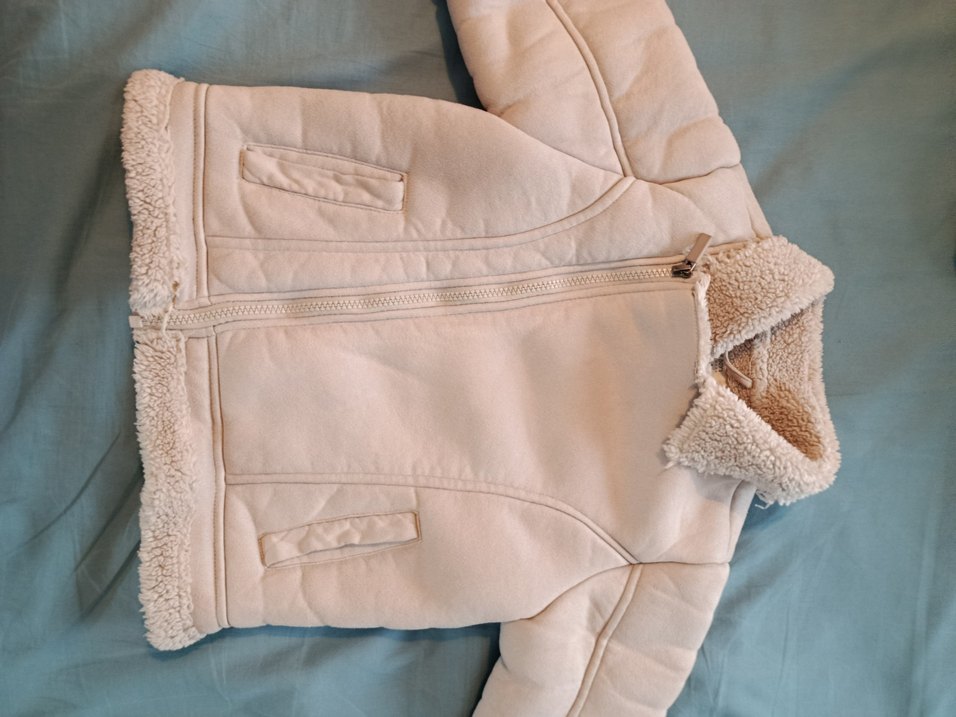 Kürklü Bej çocuk Kış Montu 5-6 yaş - Görsel 2