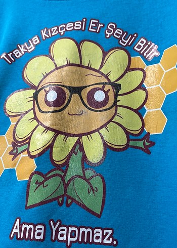 m Beden mavi Renk Mavi Kapüşonlu Baskılı Kadın Sweatshirt
