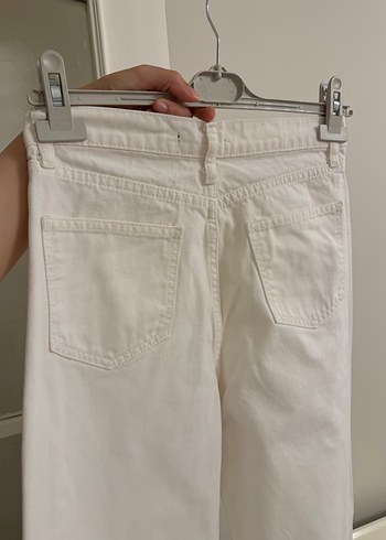 Suud Collection Beyaz Regular Fit Midi Kadın Kot Pantolon