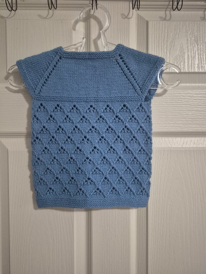 Kız Çocuk Mavi Örgü V Yaka Süveter - Görsel 2