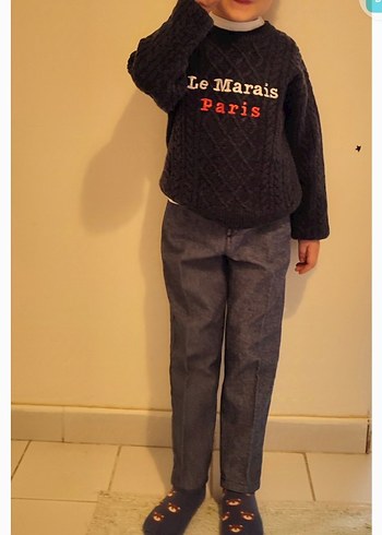 Keten mavi pantolon - Görsel 5