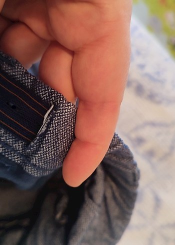 Keten mavi pantolon - Görsel 4