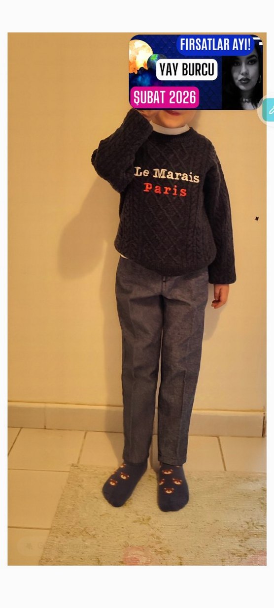 Keten mavi pantolon - Görsel 5