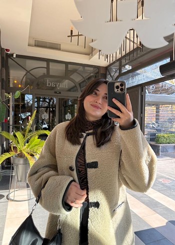 Mango Mango Kürk Detaylı Camel Midi Kadın Kaban