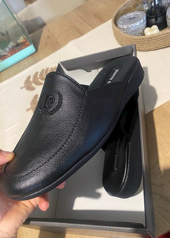 Pierre Cardin damat Siyah Deri Ev Terliği - Görsel 3