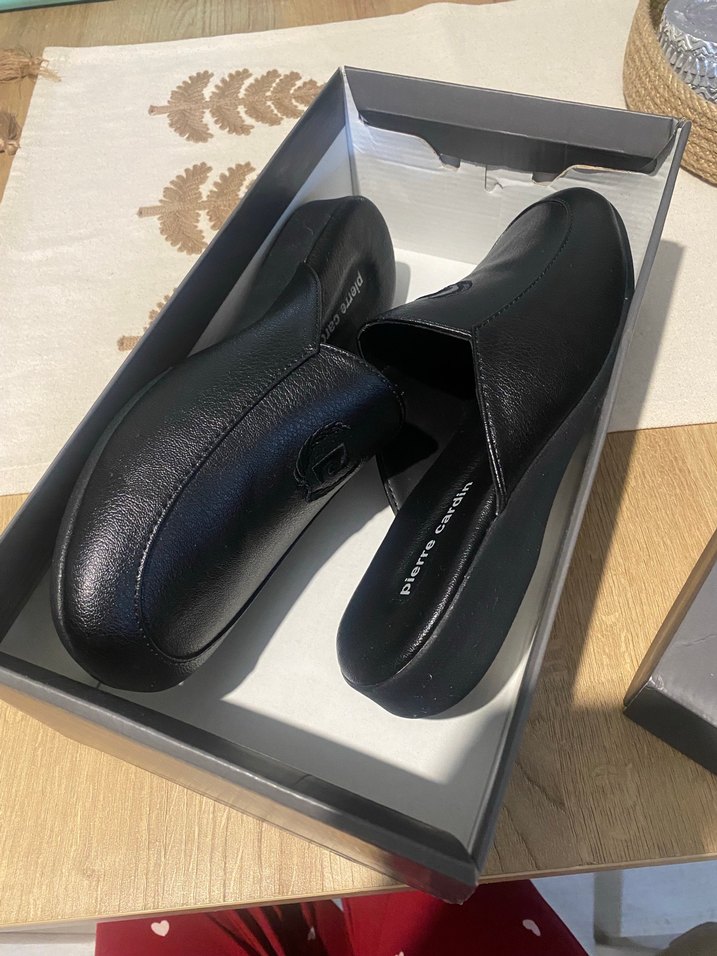 Pierre Cardin damat Siyah Deri Ev Terliği - Görsel 5