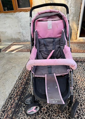 9- 18 kg Beden Pembe ve Gri Bebek Arabası Katlanabilir