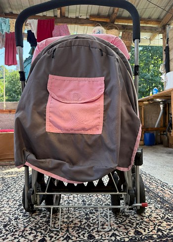 Baby Joy Pembe ve Gri Bebek Arabası Katlanabilir