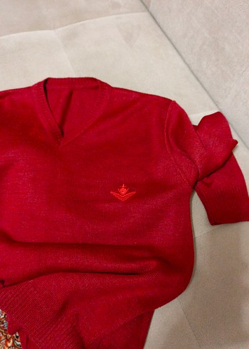 Bordo V Yaka Erkek Triko Kazak - Görsel 8