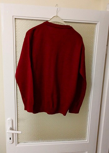 Bordo V Yaka Erkek Triko Kazak - Görsel 3