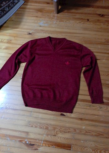 Bordo V Yaka Erkek Triko Kazak - Görsel 5