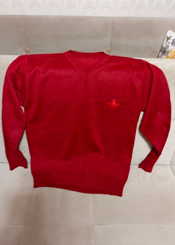 Bordo V Yaka Erkek Triko Kazak - Görsel 6