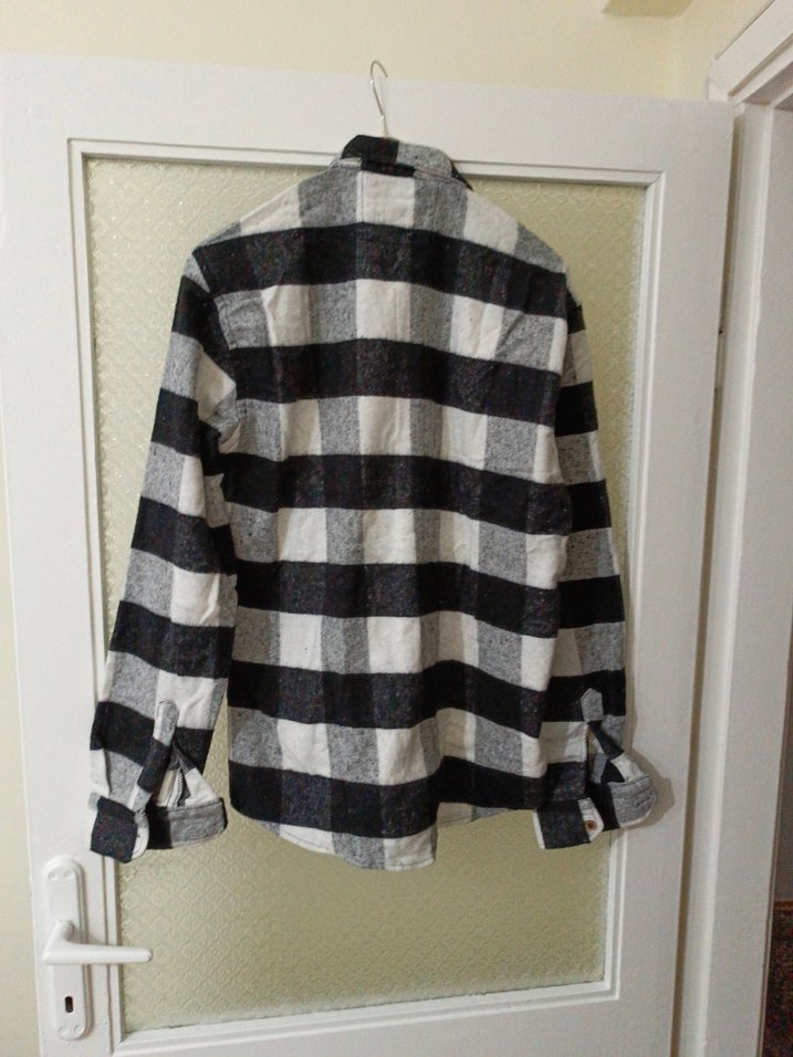 Gri Ekose Pamuklu Erkek Gömlek - Görsel 4