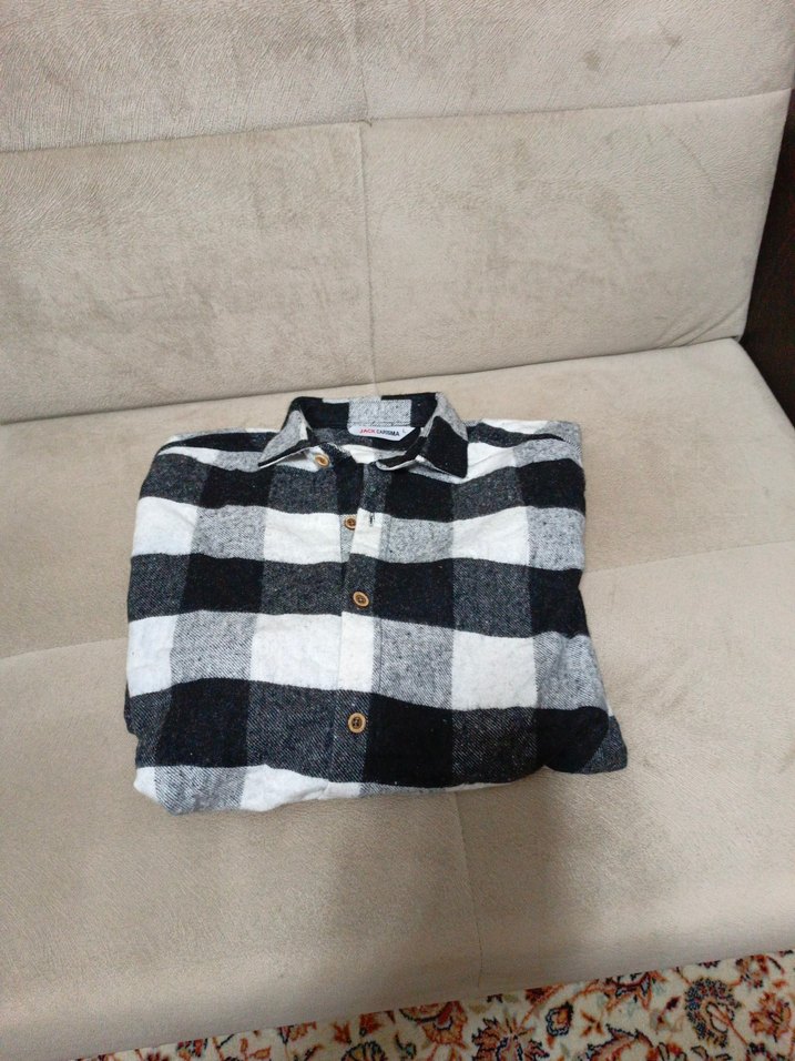 Gri Ekose Pamuklu Erkek Gömlek - Görsel 5