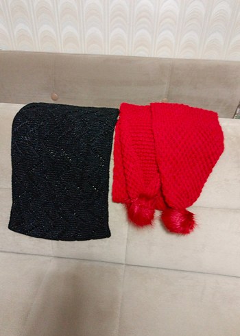 Kadın Bordo Örgü Atkı boyunluk - Görsel 8