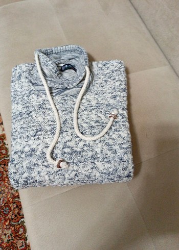 Gri Örgü Yılan Desenli Yüksek Yaka Erkek Kazak sıfır - Görsel 5