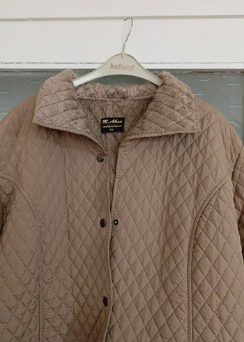 Bej Düğmeli Kadın Midi Mont - Görsel 2