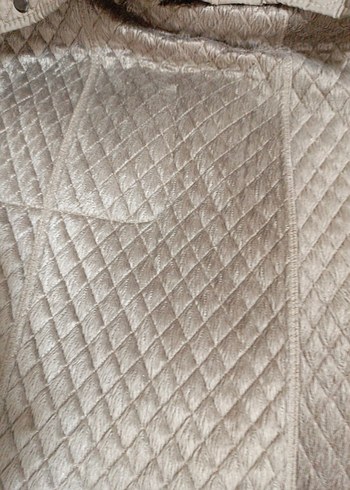 Bej Düğmeli Kadın Midi Mont - Görsel 5