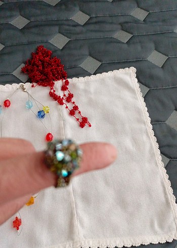 Renkli İşlemeli Boncuklu Bohem Takıları - Görsel 5