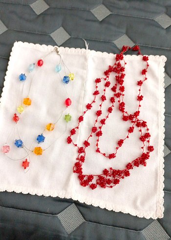 Renkli İşlemeli Boncuklu Bohem Takıları - Görsel 6