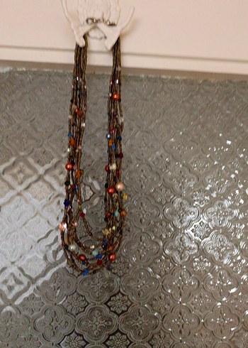 Uzun Çok Renkli Boncuklu Bohem Kadın Kolye - Görsel 7