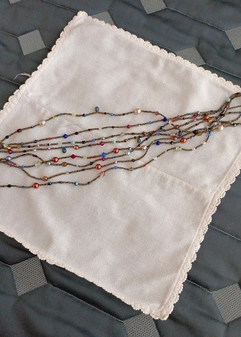 Uzun Çok Renkli Boncuklu Bohem Kadın Kolye - Görsel 5