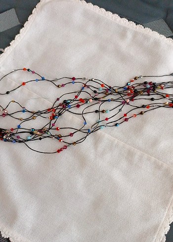 Uzun Çok Renkli Boncuklu Bohem Kadın Kolye - Görsel 4