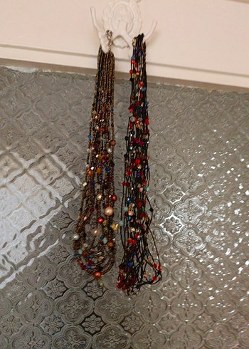 Uzun Çok Renkli Boncuklu Bohem Kadın Kolye - Görsel 8