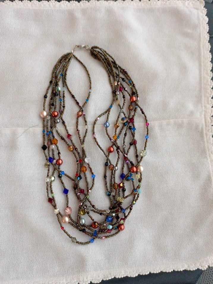 Uzun Çok Renkli Boncuklu Bohem Kadın Kolye - Görsel 2