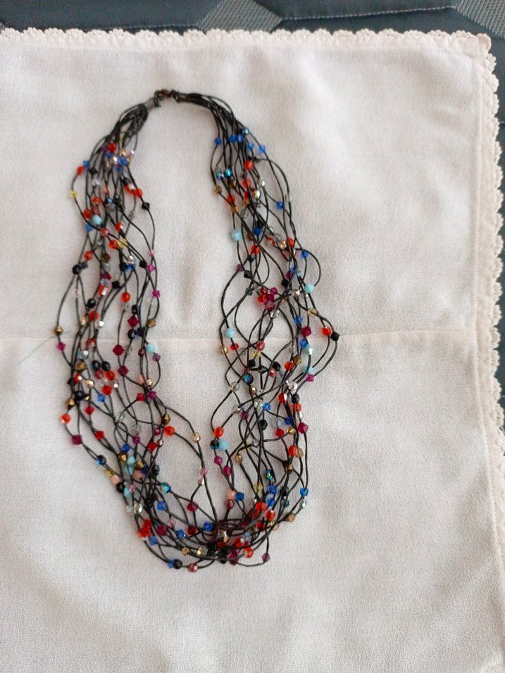 Uzun Çok Renkli Boncuklu Bohem Kadın Kolye - Görsel 3