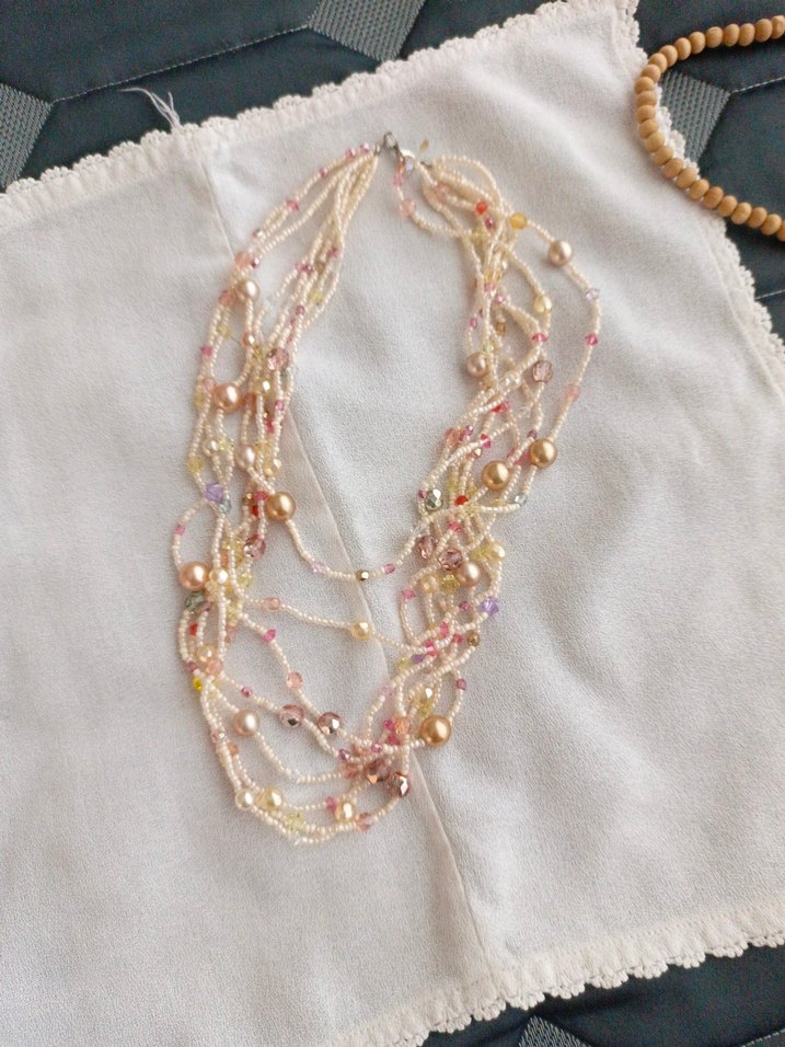 Uzun Renkli Boncuklu Bohem Kolye - Görsel 4