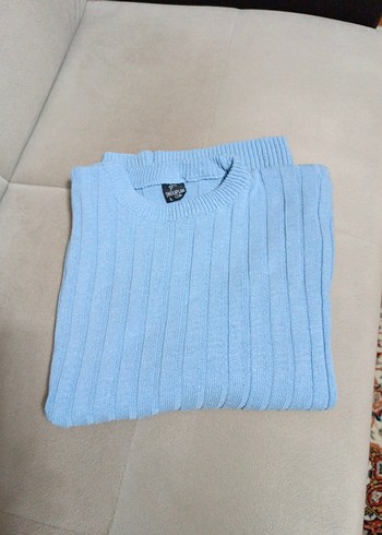 Mavi erkek  Triko Kazak - Görsel 3