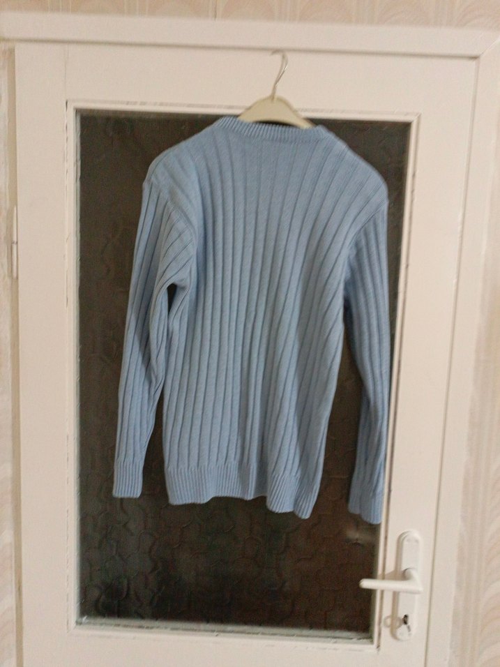 Mavi erkek  Triko Kazak - Görsel 2