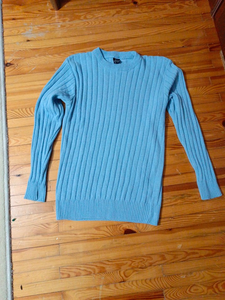 Mavi erkek  Triko Kazak - Görsel 4