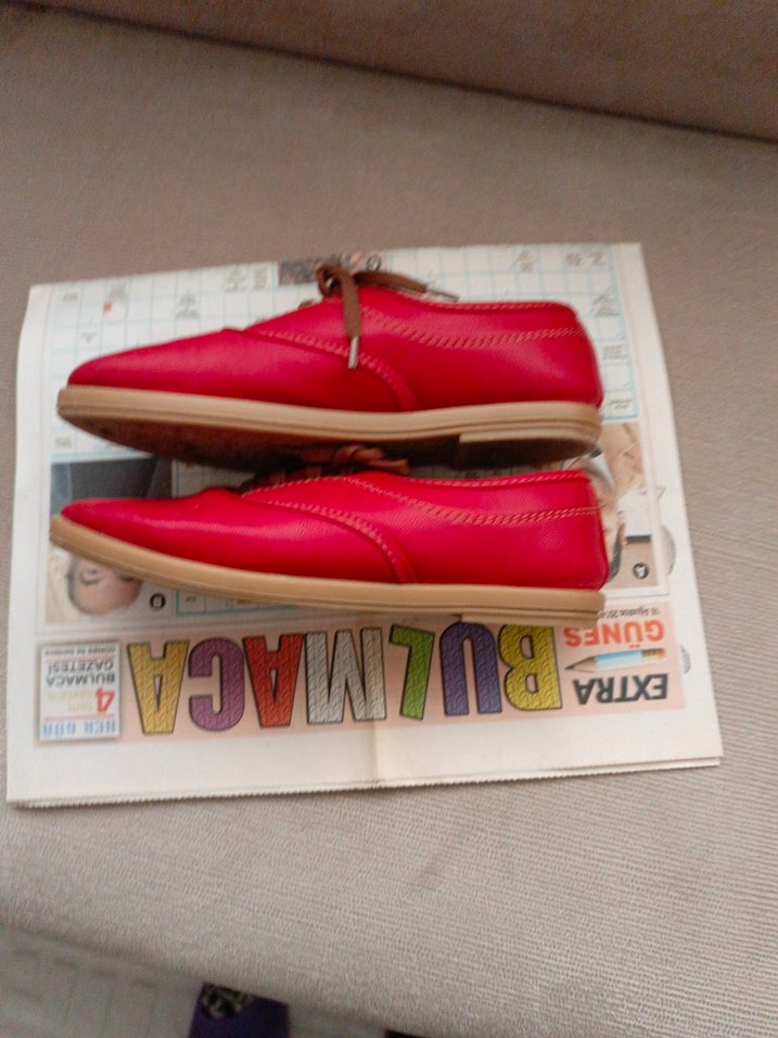 Kırmızı bayan babet - Görsel 5