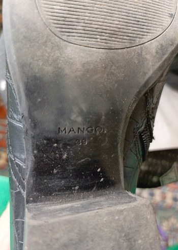 Siyah Deri Yılan Desenli Topuklu Bot - Görsel 8