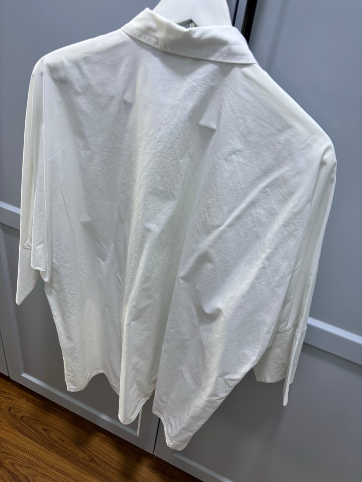 Fabrika marka Kadın Beyaz Keten yarım Kollu beyaz Gömlek - Görsel 3