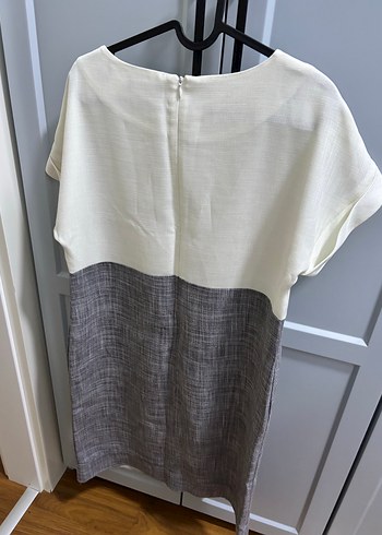 Fabrika marka Kısa Kollu Midi Elbise -ofis - Görsel 5