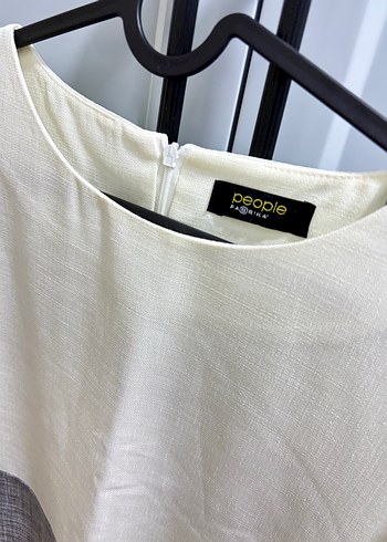 Fabrika marka Kısa Kollu Midi Elbise -ofis - Görsel 3