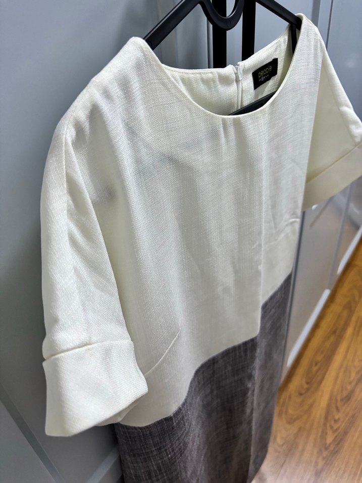 Fabrika marka Kısa Kollu Midi  Elbise -ofis - Görsel 2