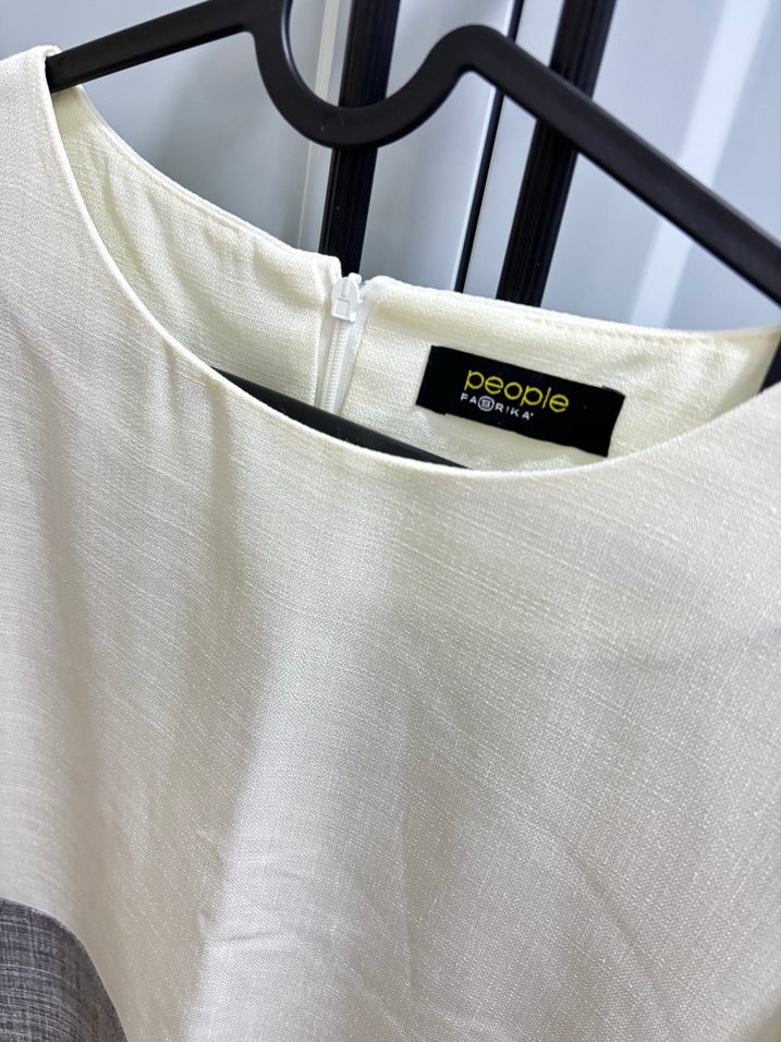 Fabrika marka Kısa Kollu Midi  Elbise -ofis - Görsel 3