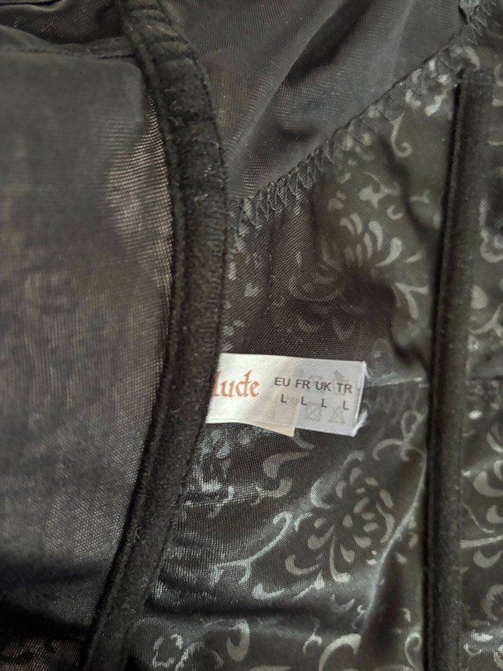 Siyah Midi dekolte Korse / büstiyer - Görsel 3