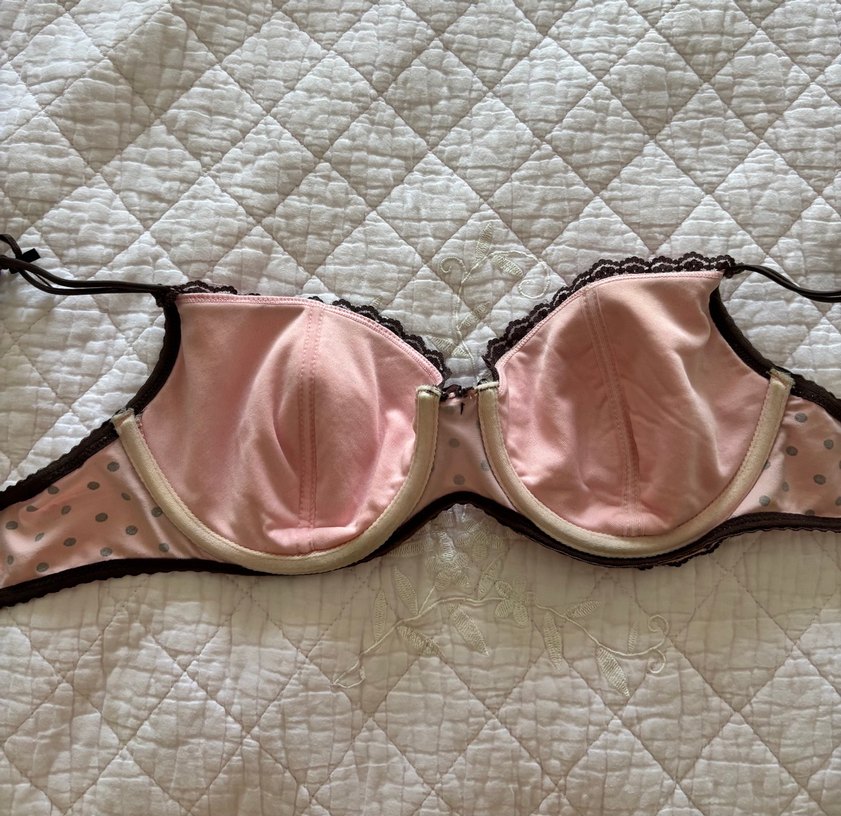 Puantiyeli Pembe sütyen / çok iyi durumda - Görsel 3